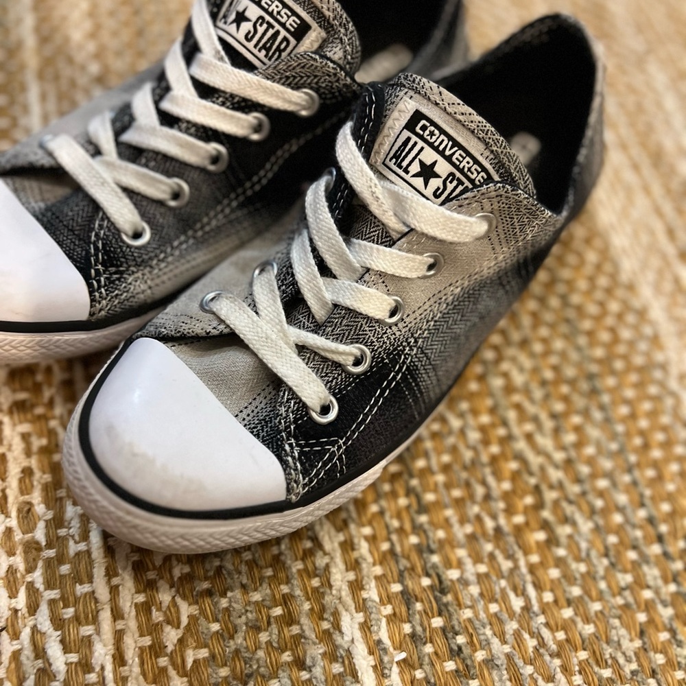 Converse Black and White Plaid Womens Size 6 - Picture 5 of 7
